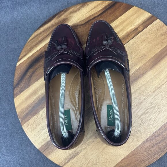 GH Bass & Co Weejuns Mens 10.5 EE Loafers Leather Tassels Burgundy Wine Shoes - Picture 7 of 15